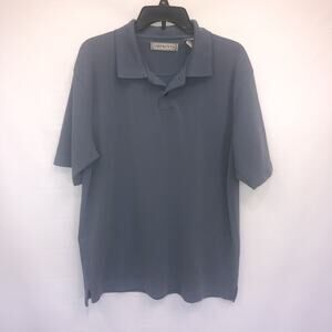 Imprints Button Up Adult Xl Mens Blue Short Sleeve Polyester Blend Polo